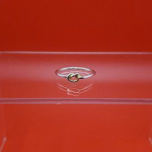 Size 10 Worn Gold Plated 925 Sterling Silver Knot Ring